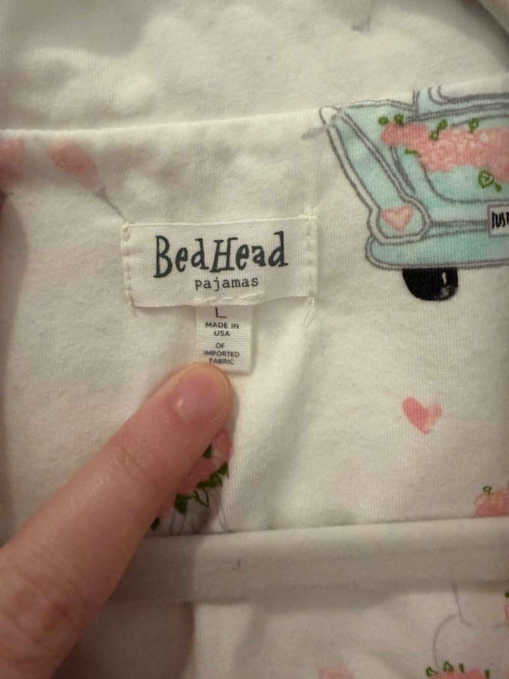 Bridal Pajama Set in White "Just Married" Pattern - Picture 5 of 5
